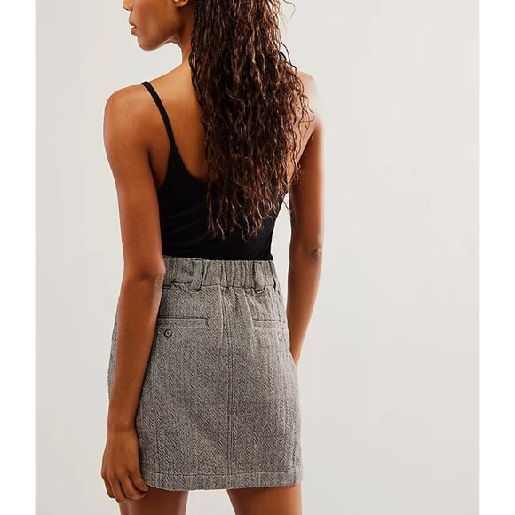 NWT Free People Gray Mini Skirt, Sz 10 - Picture 7 of 14
